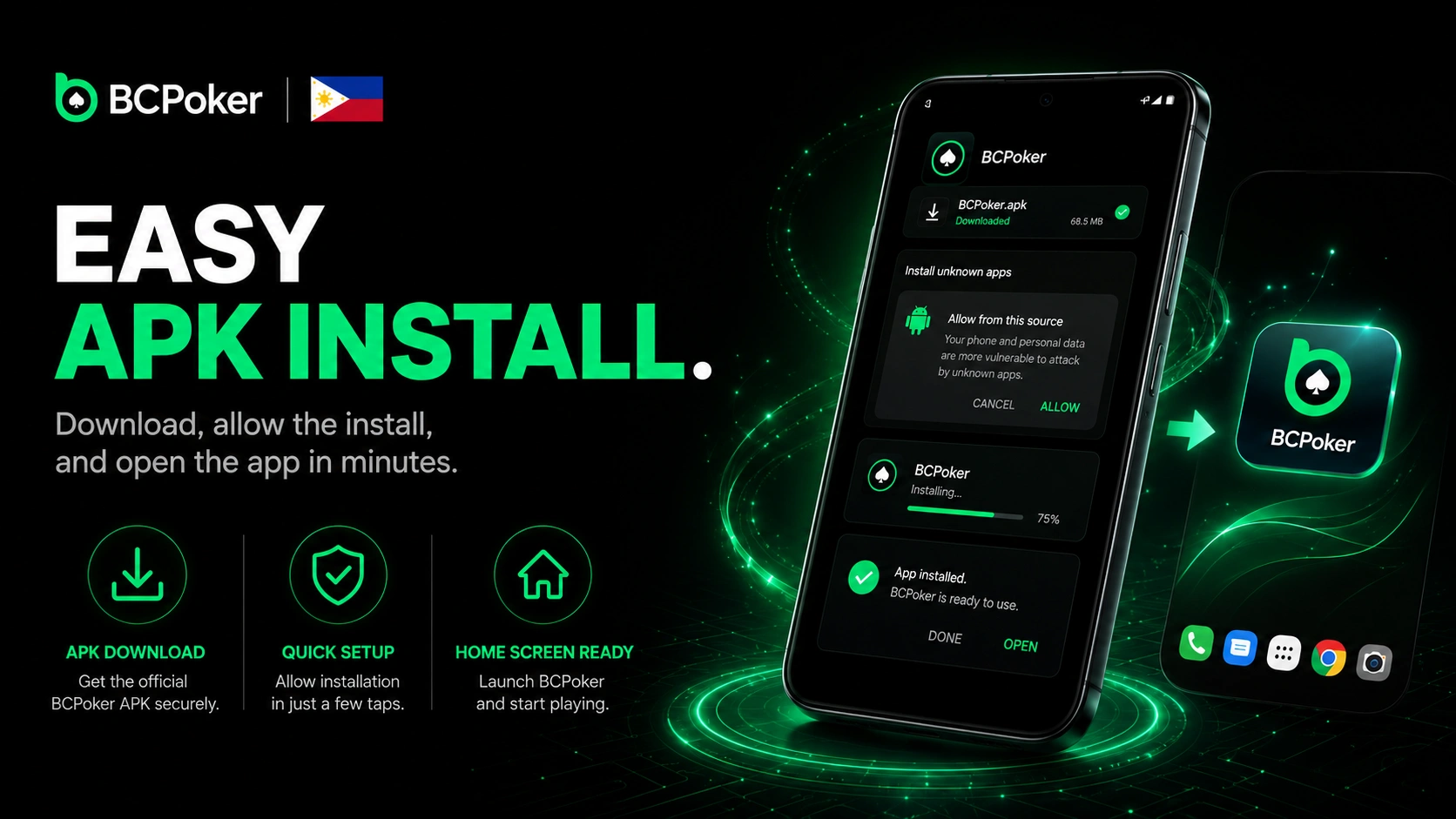 BC Poker Philippines easy APK installation on Android devices